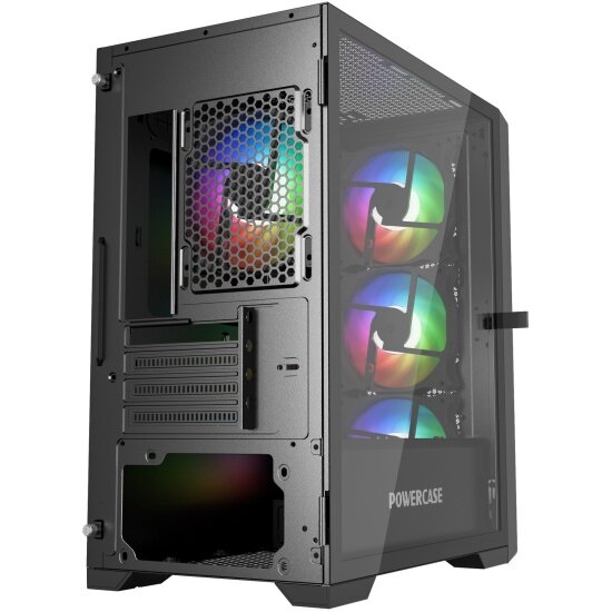 Корпус Powercase Alisio Micro X4B V2, черный (CAMCXB-A4) — фото 1