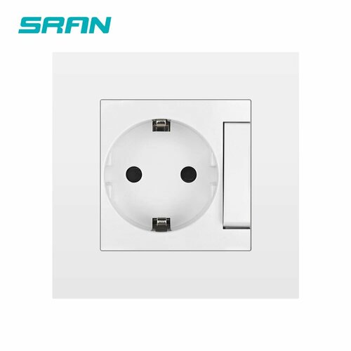 Розетка SRAN EU16A 250В с переключателем, 110-250 В, PC