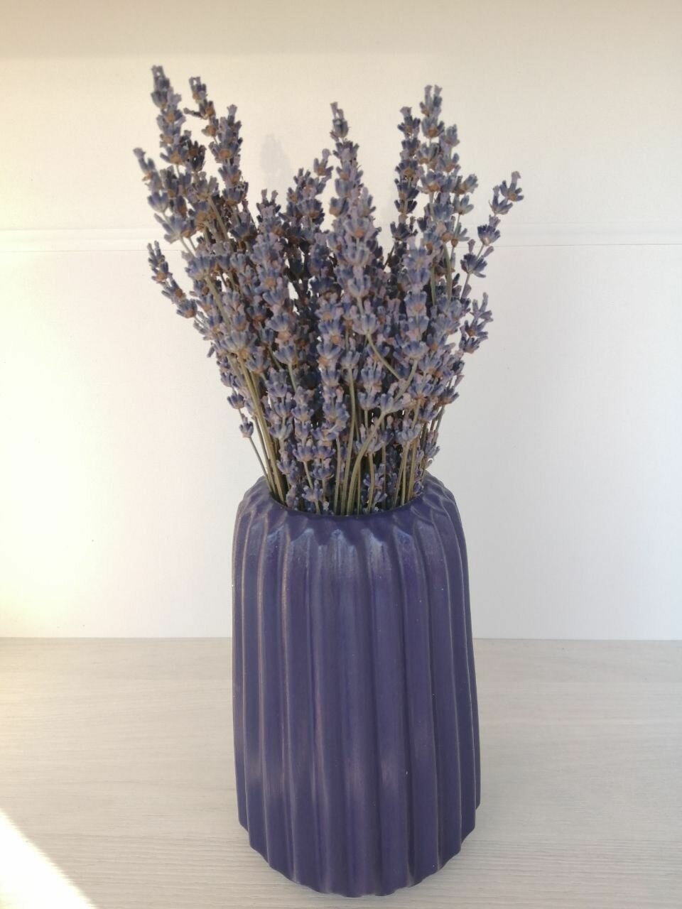 Ваза Вертикаль "Лаванда" высота 15 см, цвет лаванда, из гипса