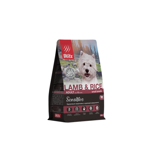 Сухой корм BLITZ ADULT SMALL Breeds Lamb&Rice / для собак мелких пород ягненок и рис/ 0,5 кг