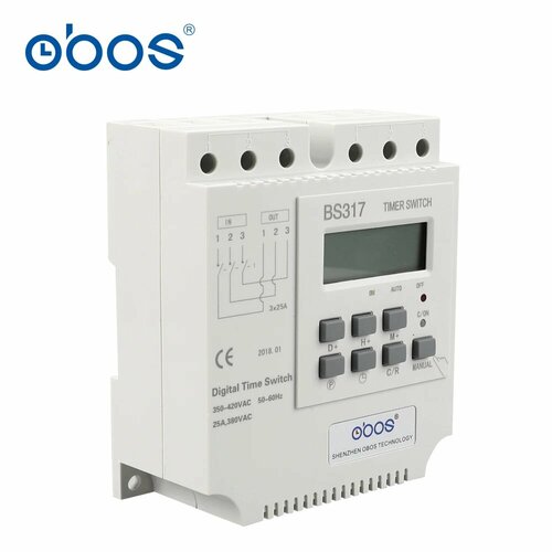 Таймер OBOS BS317 еженедельный 380В 25А, 380VAC BS317