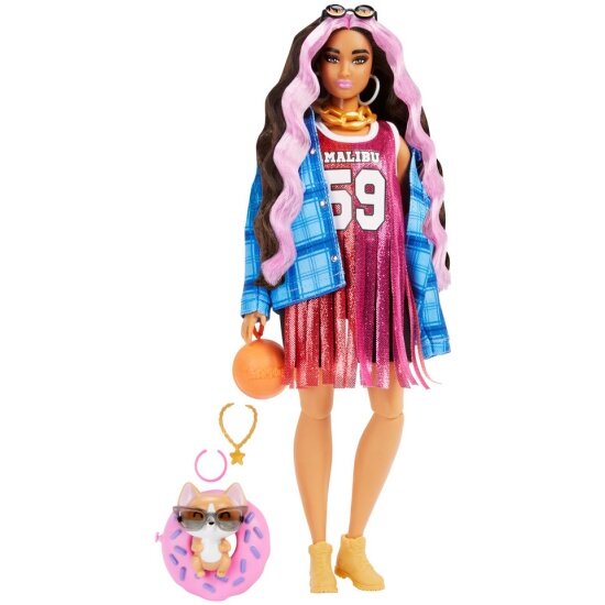 Кукла Barbie HDJ46 в платье баскетбольный стиль серия Extra