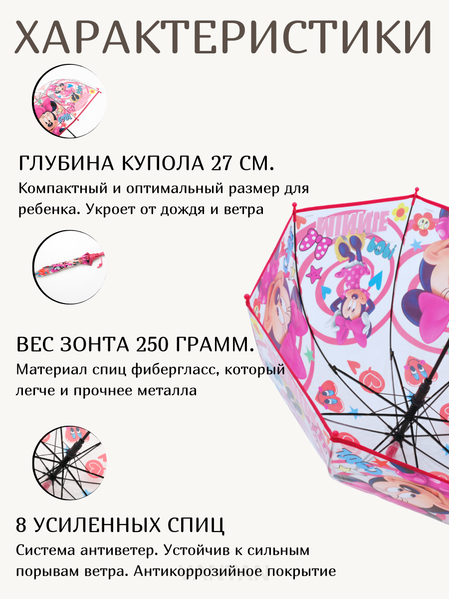 Зонт-трость GALAXY OF UMBRELLAS, розовый, фиолетовый, бесцветный — фото 1