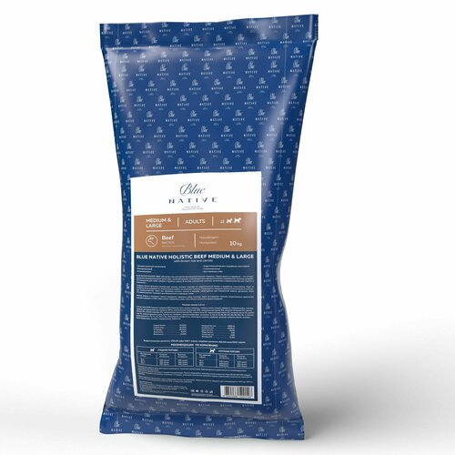Blue native Сухой корм для собак средних и крупных пород, с говядиной 10кг