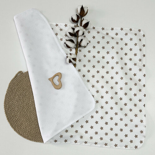 Пеленка непромокаемая детская многоразовая 70х50 см Н-5 звезды бежевый бз 410₽