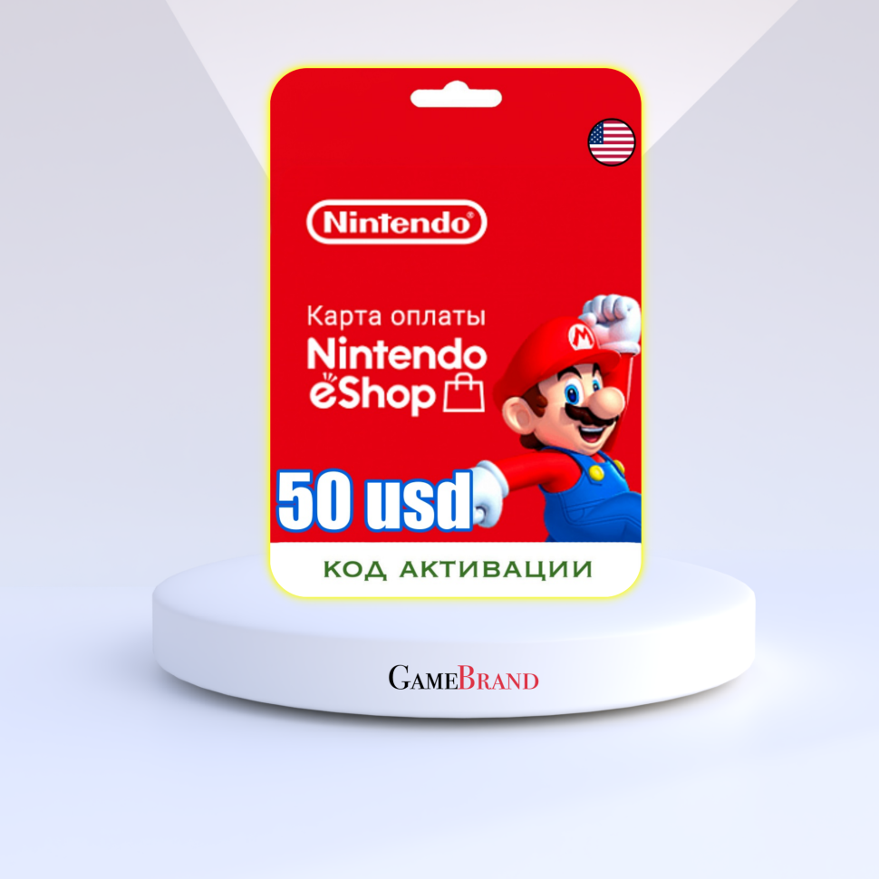 Карта пополнения eSHOP - 50 USD Nintendo (Цифровая версия, регион активации - США)