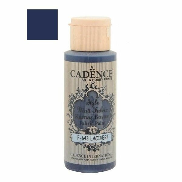 Краска матовая для ткани Cadence Style Matt Fabric Paint, 59 ml. Dark Blue F-643
