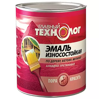 Эмаль для Пола Главный Технолог 2.1л Серая Износостойкая Алкидно-Уретановая Универсальная для Внутренних и Наружных Работ.