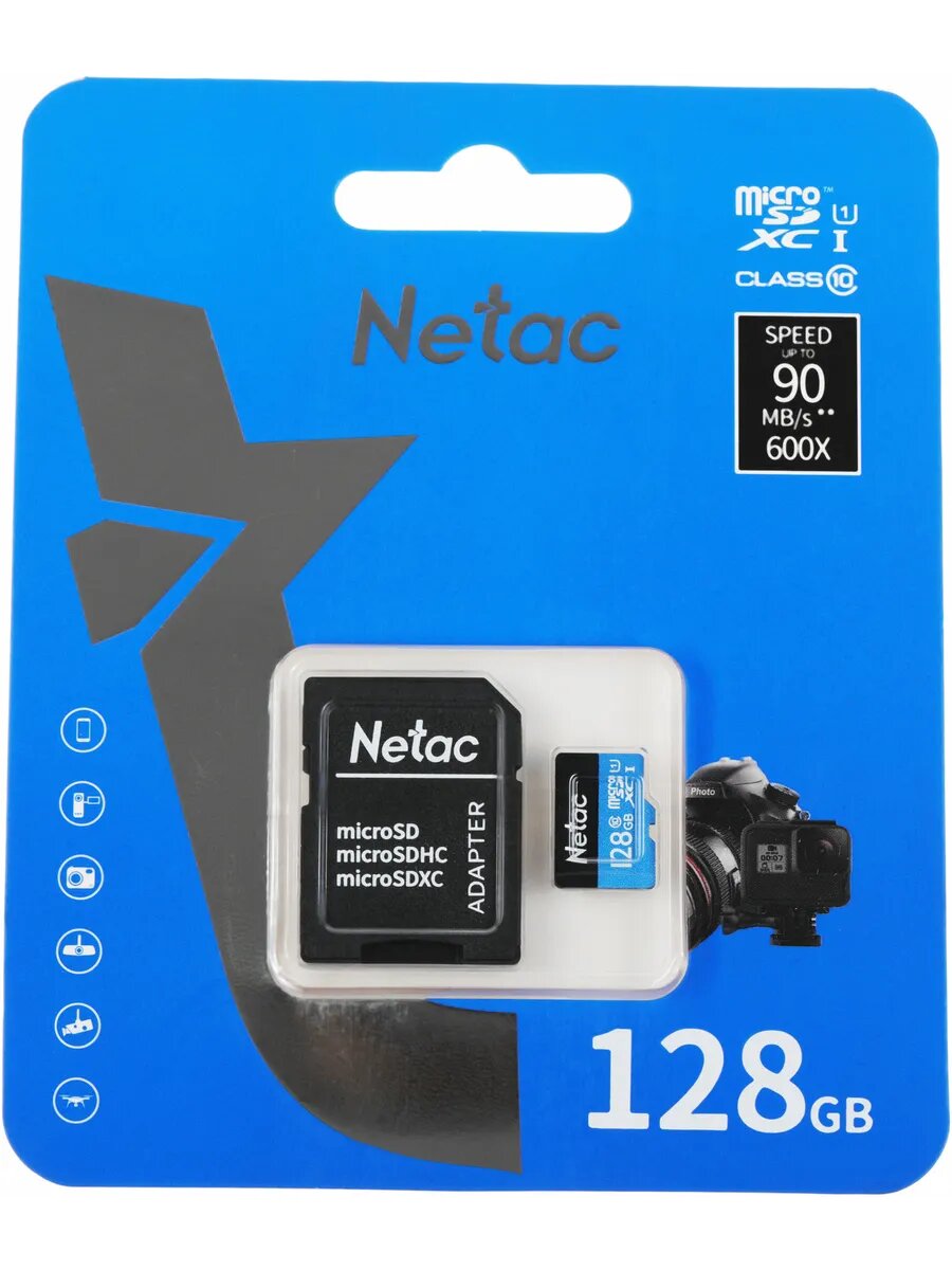 Флеш карта microSDXC 128GB NT02P500STN-128G-R P500 + adapter
