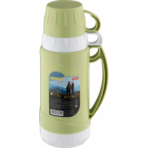 Термос в пластиковом корпусе со стеклянной колбой VALENTE, 1,0 л, (2 чашки)