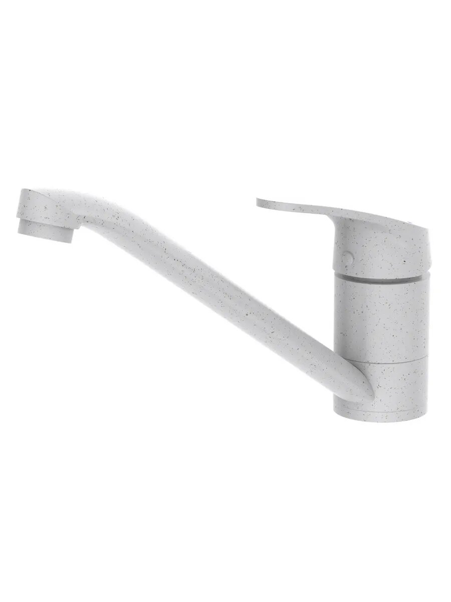 Смеситель кухонный Diadonna, латунь, поворотный излив, гибкий шланг, белый — фото 1