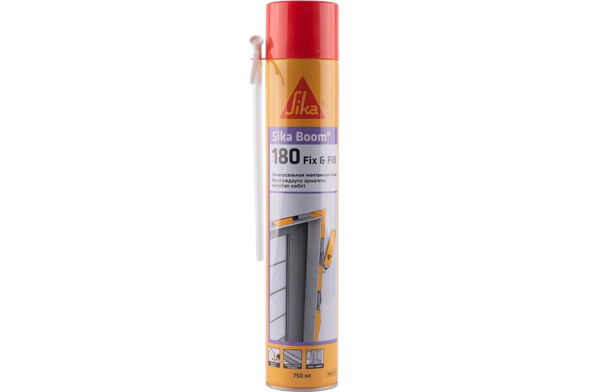 SIKA Boom 180 Fix Fill Универсальная полиуретановая пена с трубкой Баллон 750мл  870гр  613713