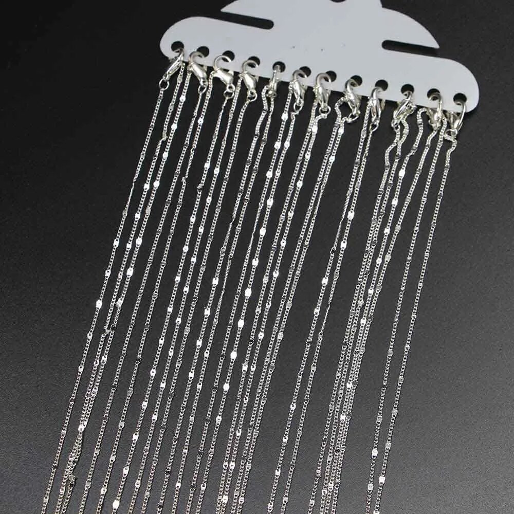 Цепочки для украшений AGCFABS родия под золото 40-60 см набор из 12 штук 60cm Silver01