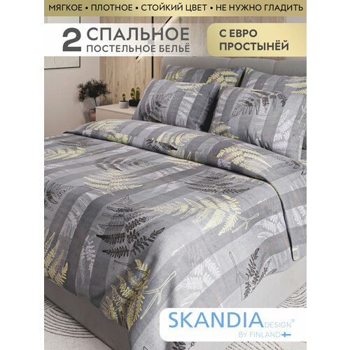 фото Постельное белье 2 спальное с евро простыней микро сатин skandiadesign, двухспальное 026
