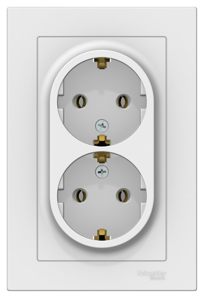 Розетка двойная с заземлением 16А Systeme Electric (Schneider Electric) Atlas Design, лотос - фото №2