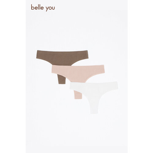 фото Трусы belle you touchable cotton-тактильный хлопок, комплект из 3 шт., размер xl, белый