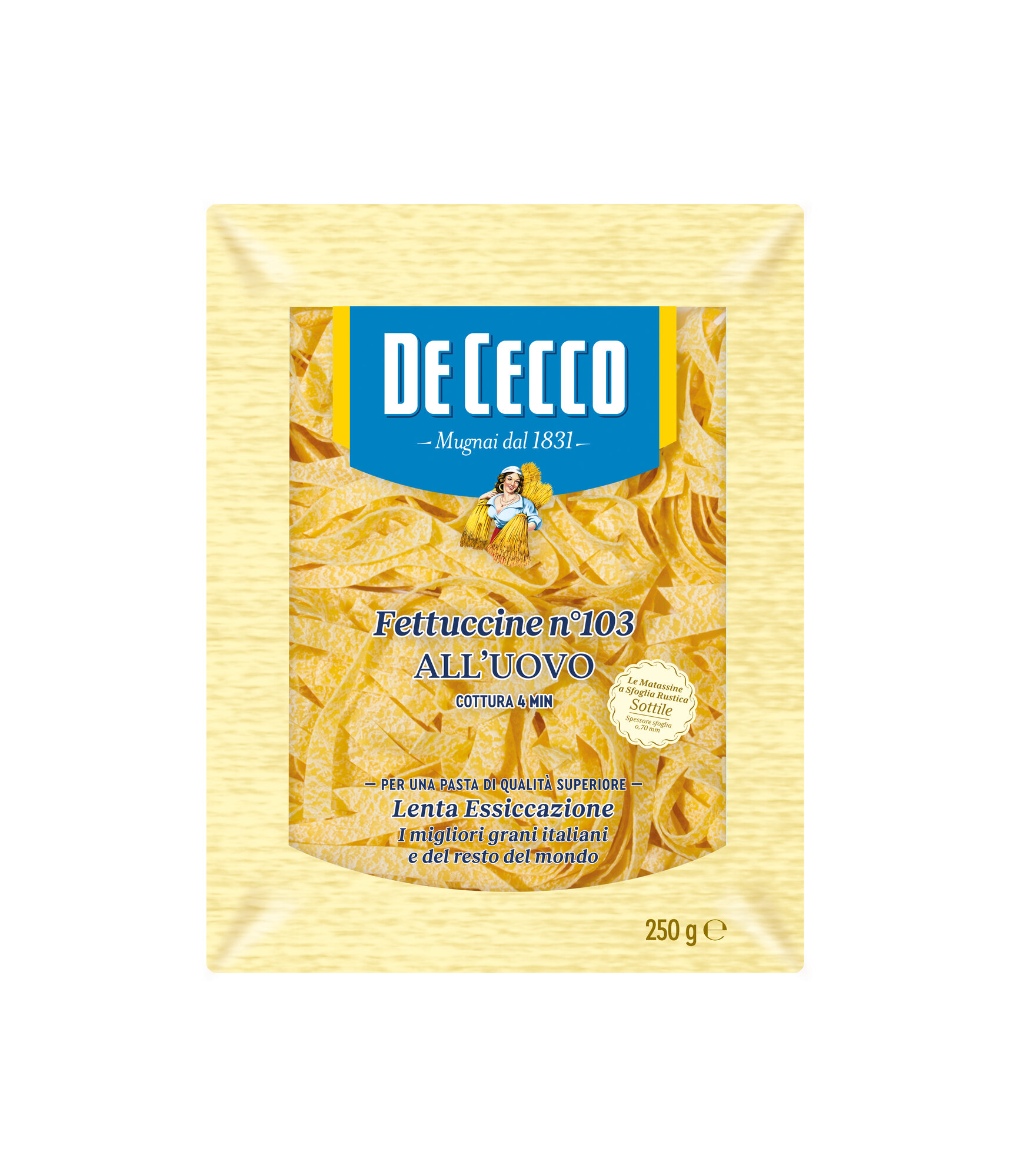 Макаронные изделия De Cecco "Феттуччине", яичные, твердые сорта пшеницы, 250 гр — фото 1