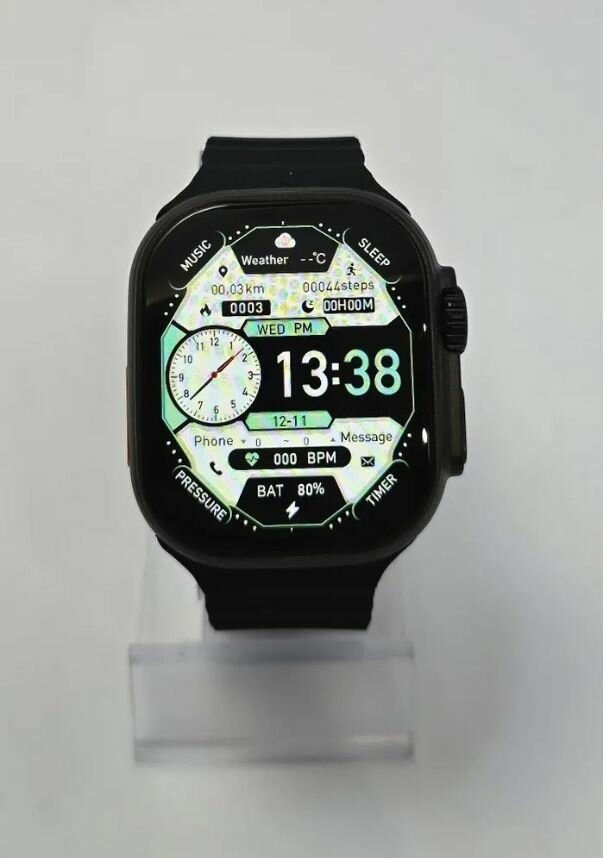 Cмарт часы W&O X10 Ultra 3, с изогнутым Amoled экраном, Умные часы Smart Watch, 49 мм беспроводной зарядкой, черный — фото 1