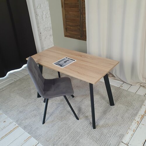 Изображение товара Компьютерный стол Ник 120*60 см. Столешница 22 мм Дуб Сонома. Черные ножки