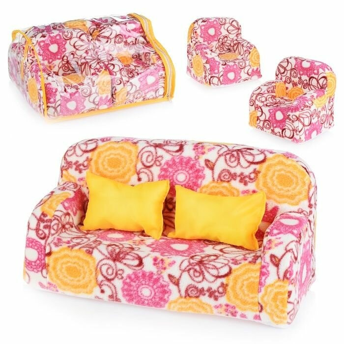 Мебель для кукол Стройтехсервис мягкая  диван  2 кресла  КР 420 