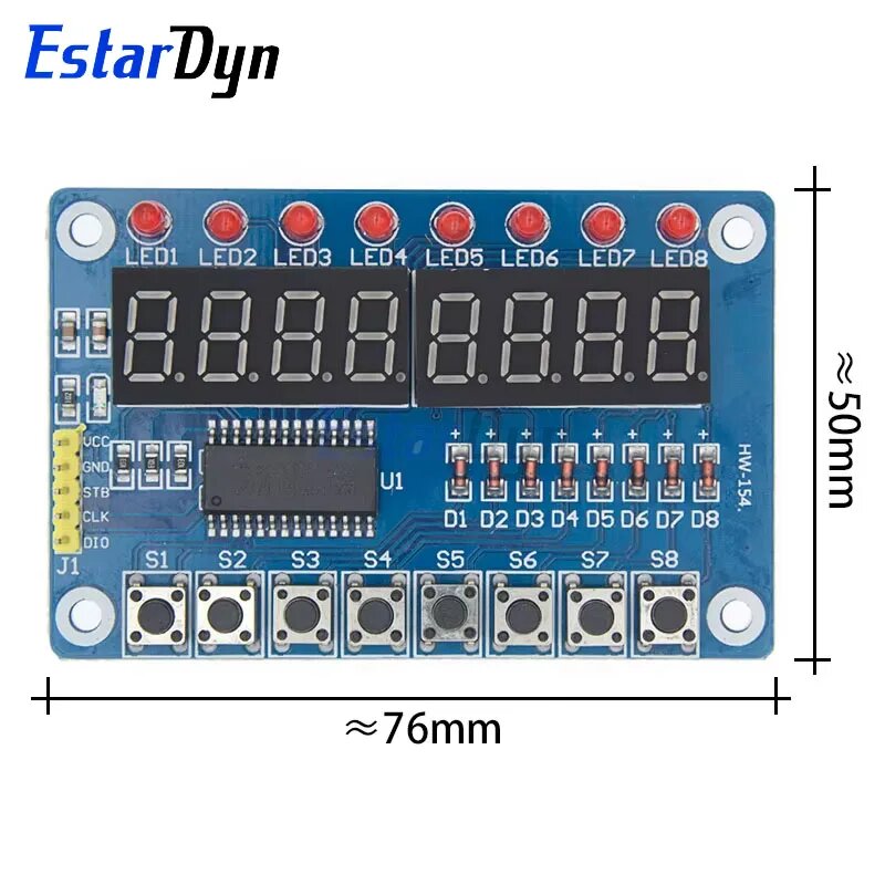 Модуль Estardyn TM1638, ключевой дисплей, новая 8-битная цифровая светодиодная трубка, 8-бит для AVR, TM1638 Module