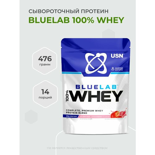 USN BlueLab 100% Whey 476 грамм, Сывороточный протеин, Клубника