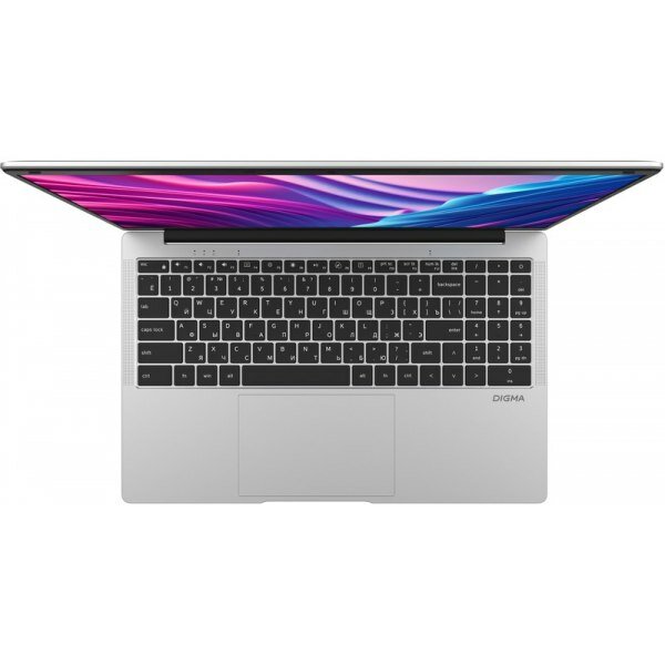 Изображение Ноутбук Digma EVE C5403 DN15CN-4BXW02, 15.6", 2023, IPS, Intel Celeron N4020 1.1ГГц, 2-ядерный, 4ГБ LPDDR4, 128ГБ SSD, Intel UHD Graphics 600, Windows 11 Professional, серебристый