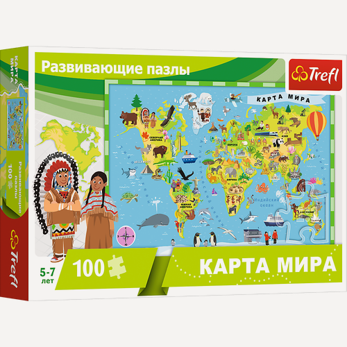 Изображение товара Пазлы развивающие 100 деталей "Карта мира"