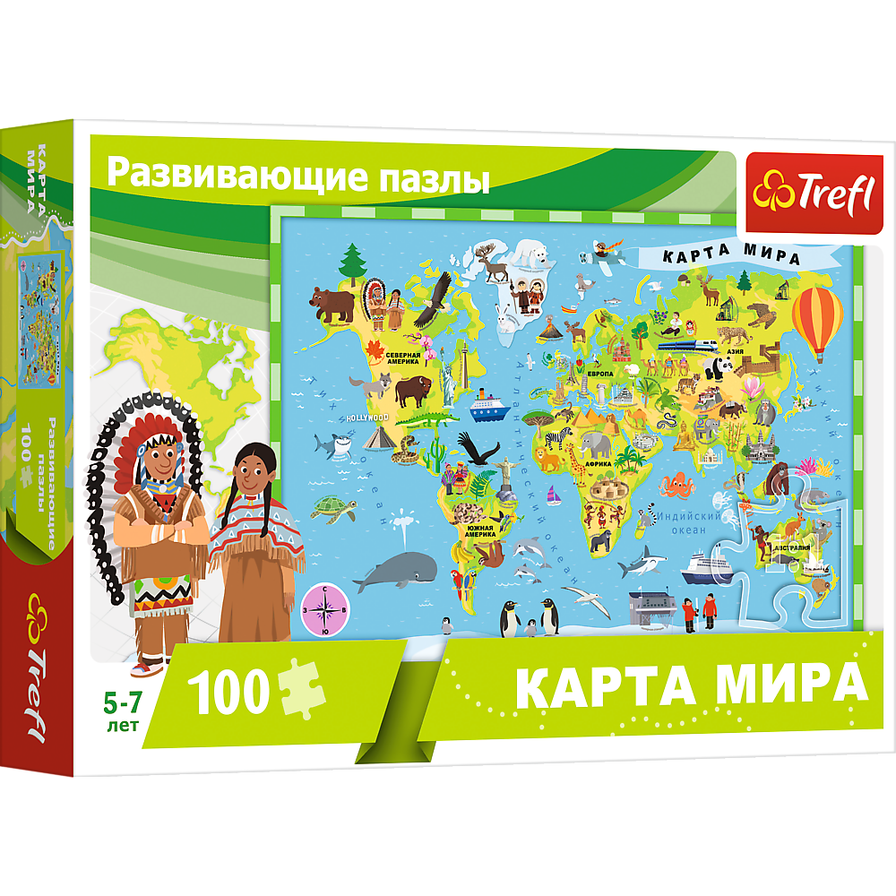 Пазлы развивающие 100 деталей 