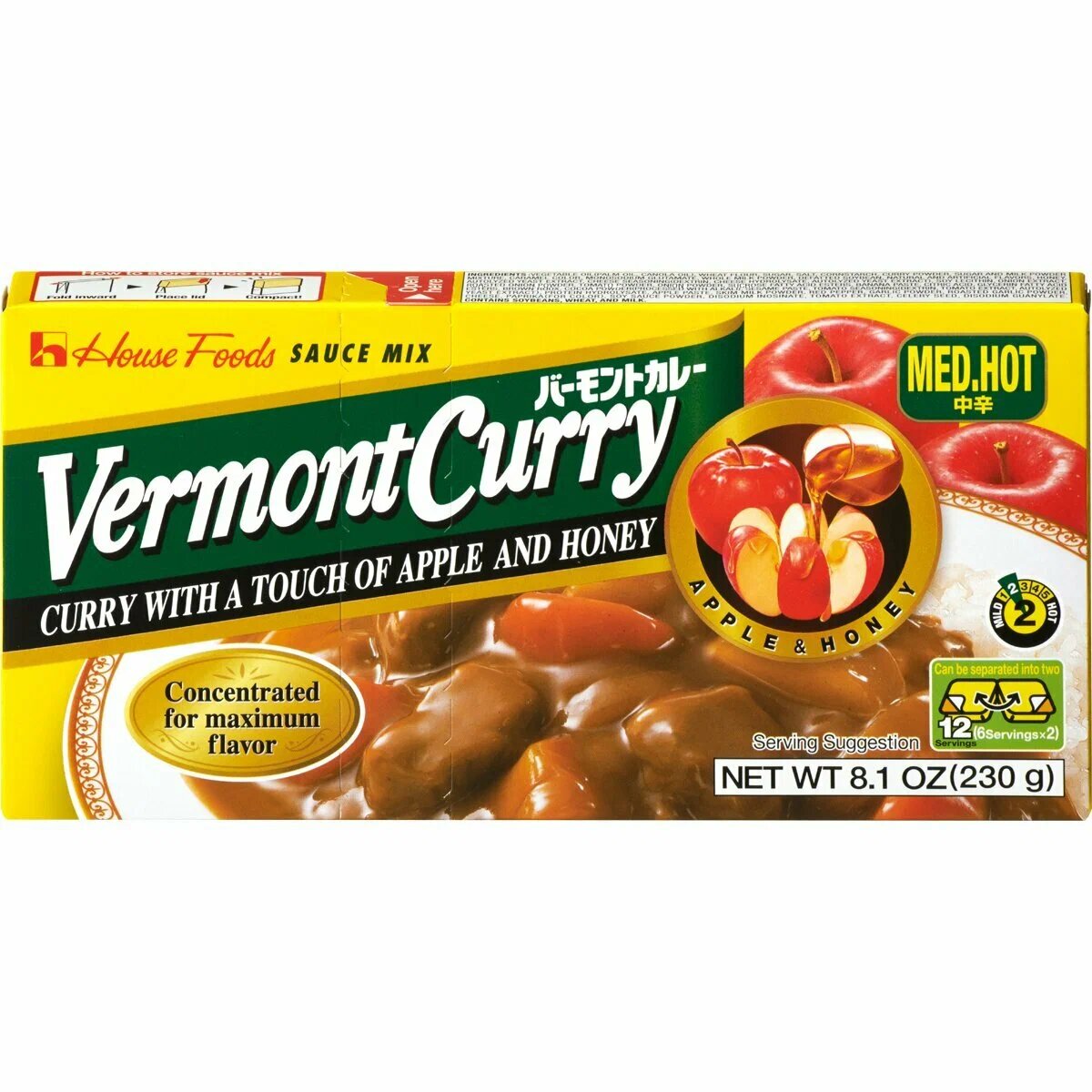 Соус овощной Карри среднеострый Vermont Curry (12 порций) 230 г, Япония