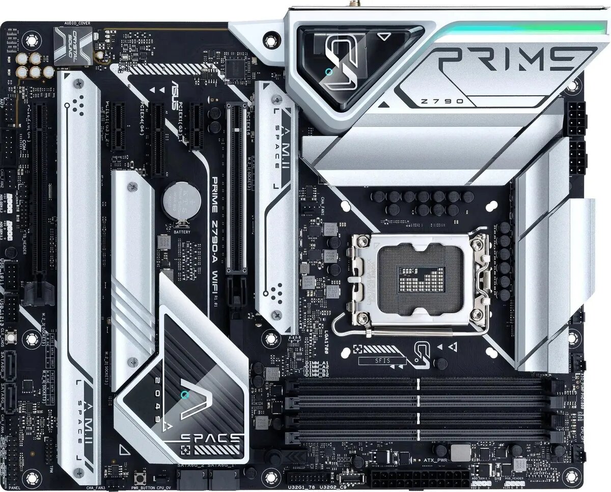 Материнская плата ASUS PRIME Z790-A WIFI (LGA1700/Z790/4xDDR5/4xPCI-Ex16/1xPCI-Ex1/4xM.2/SB/GLAN/Wi-Fi/BT/DP/HDMI/ATX) — фото 1