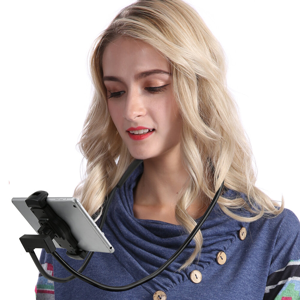 Изображение Многофункциональная подставка для телефона с вращением на 360° для Xiaomi/Huawei, крепление на шею, для кровати и автомобиля