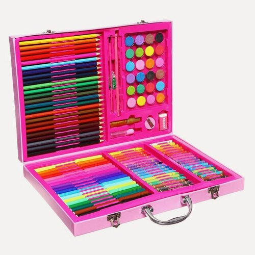 Изображение товара Набор для рисования Calligrata, в розовой коробке, 122 предмета