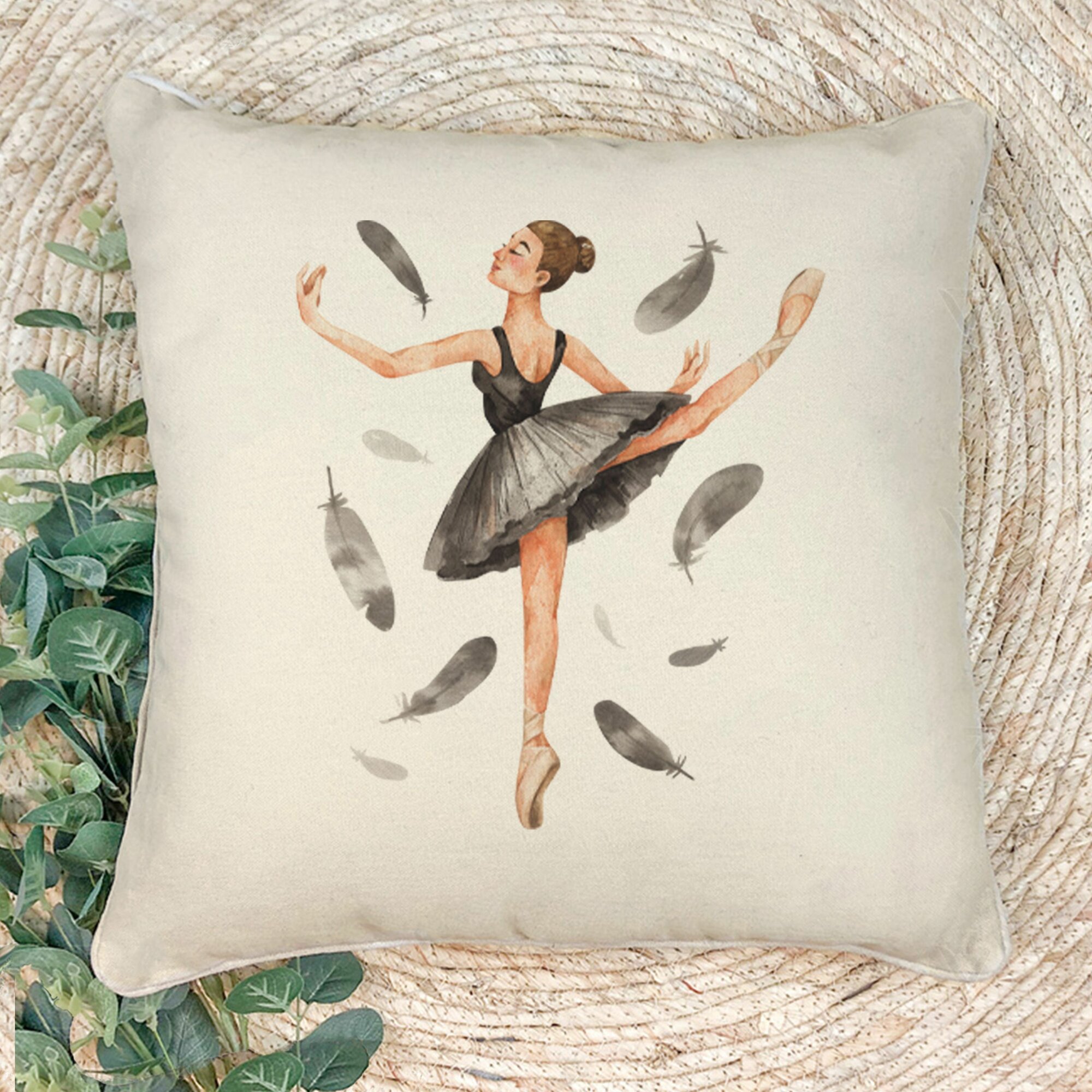 Наволочка для декоративной подушки Gerasim "Черный лебедь", 41х41 см, эко-ткань хлопок/полиэфир, Балет