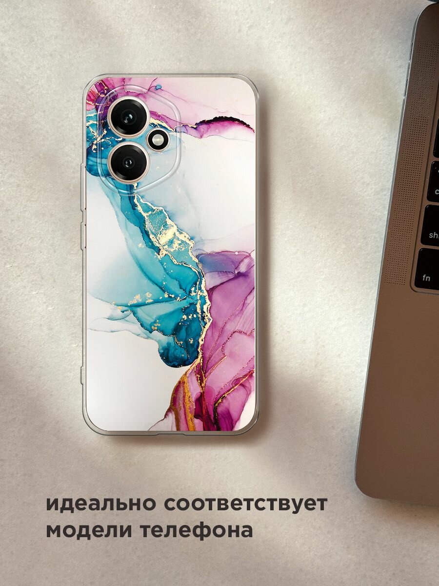 Чехол на Honor 400 / Хонор 400 с принтом "Розовые разводы рисунок" — фото 1