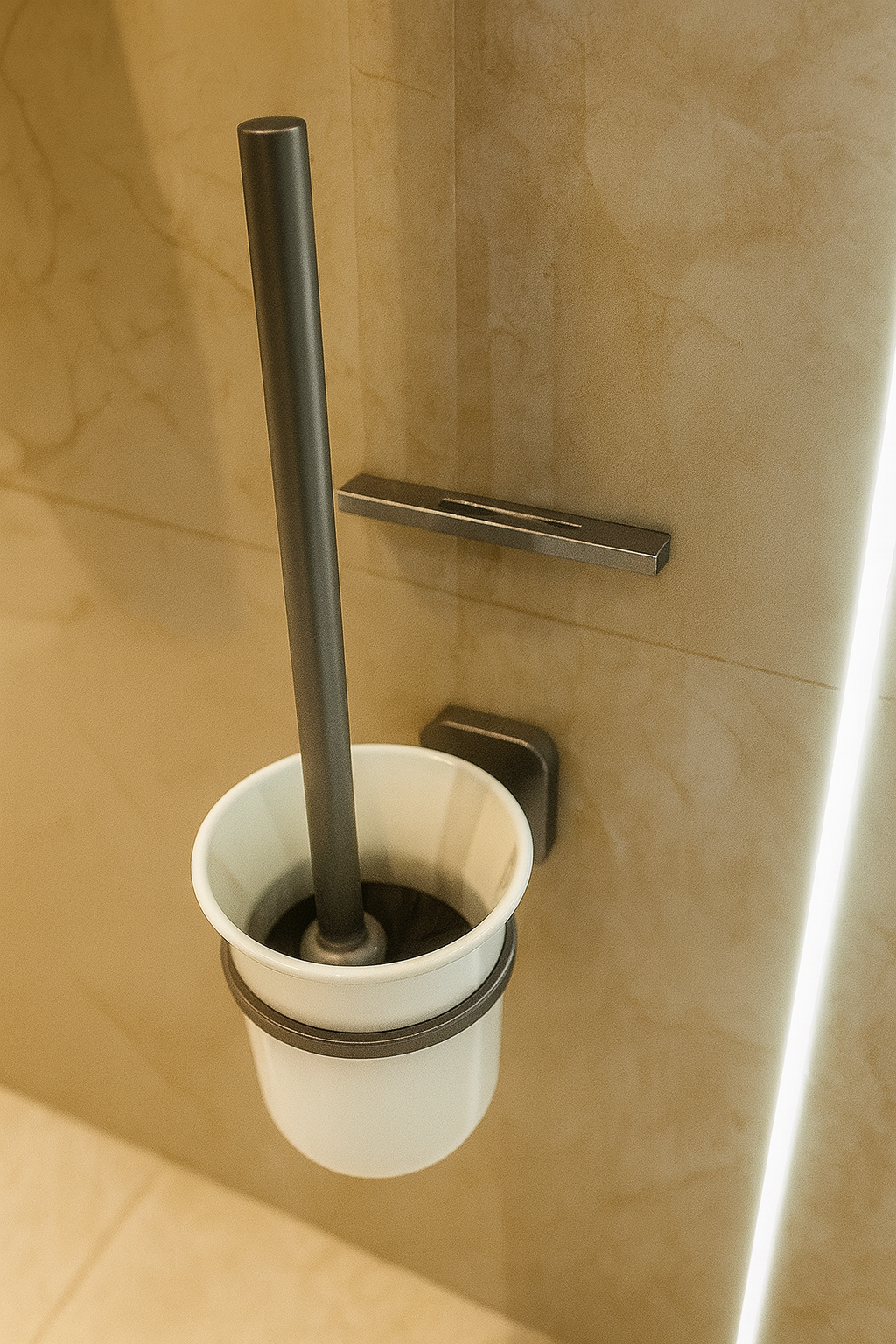 Ёрш сантехнический настенный серый PM68509Gr, держатель для ёршика, для ванной комнаты