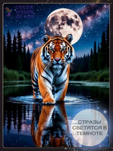 Изображение товара Алмазная мозаика COLOR VISION OF LIFE "Тигр на воде", 40х50 см