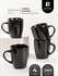 Набор кружек керамических Atmosphere of Art «Stone», 370мл, 4шт, черный графит