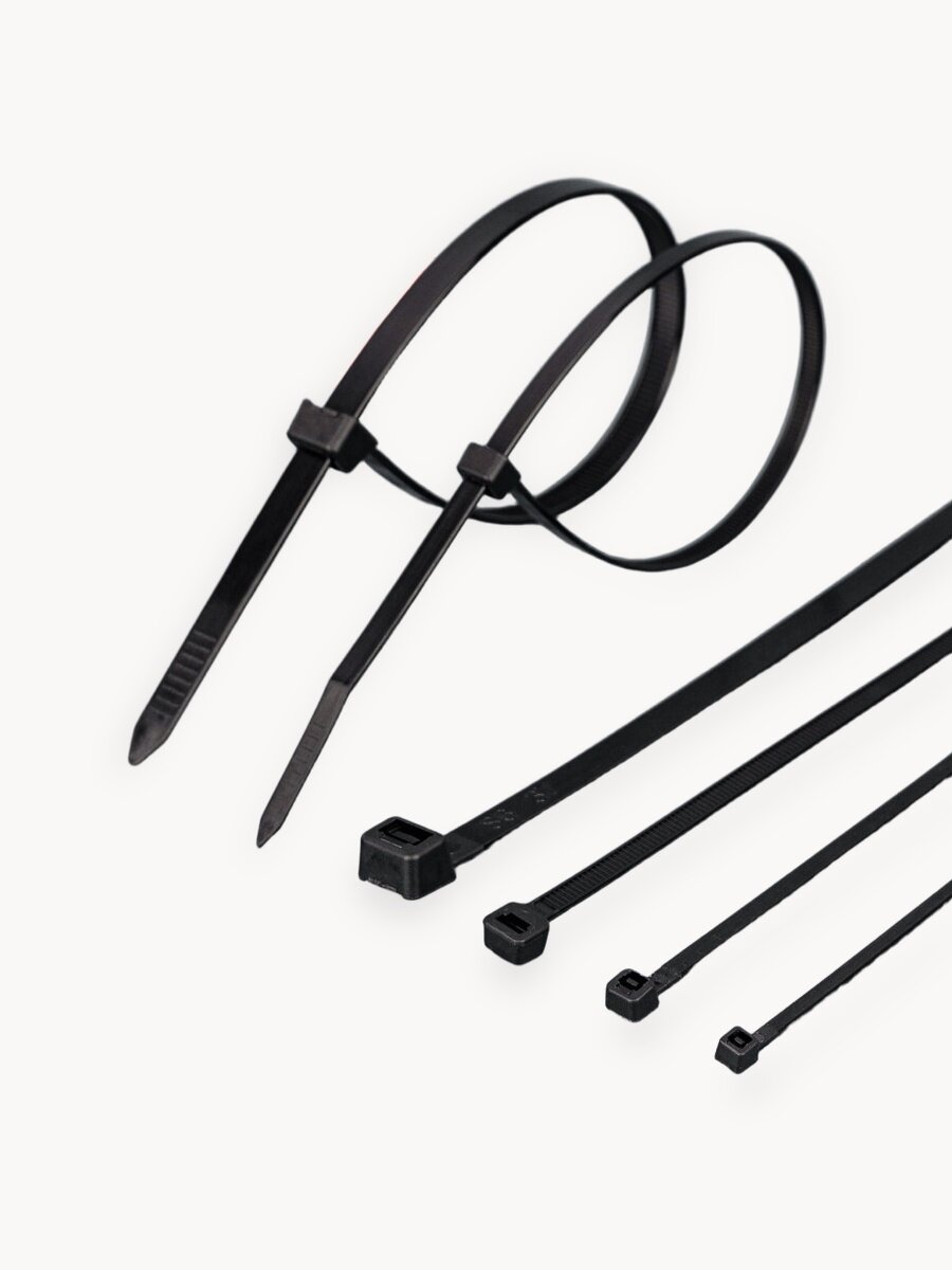 Стяжки (хомуты) кабельные нейлоновые Navigator 71 342 NCT-048-300-100/BL (100 шт/упак), черный