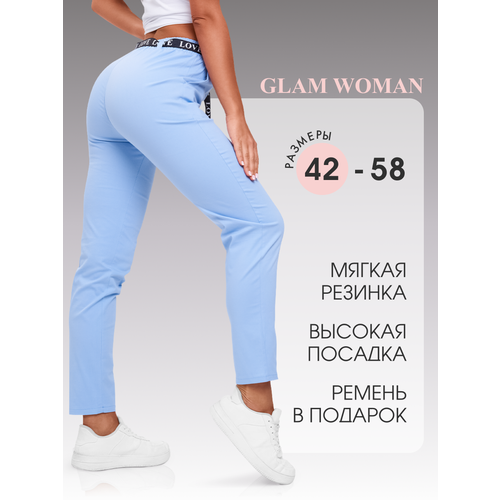 фото Капри glam woman, размер 48, голубой