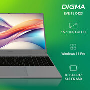 Ноутбук Digma EVE 15 C423 15.6" Ryzen 3 3200U 8ГБ SSD512ГБ Radeon Vega 3 Windows 11 Professional