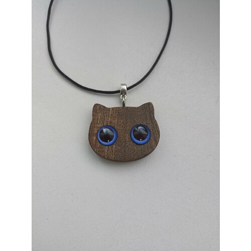 фото Колье подвеска котик, стекло, длина 45 см, фиолетовый, коричневый ип егоров в.а.