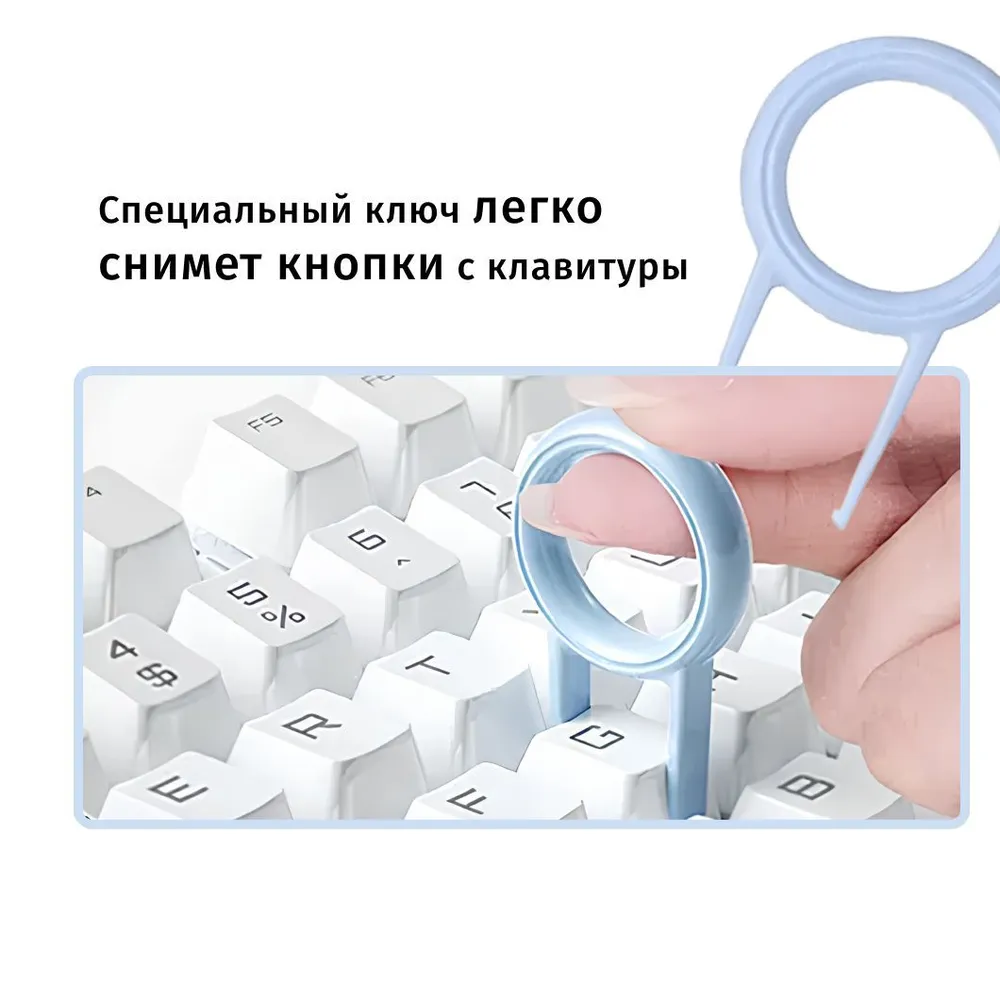 Набор для чистки гаджетов 7 в 1/щетка для компьютера, клавиатуры, наушников/ компьютерное чистящее средство (Синий) — фото 3
