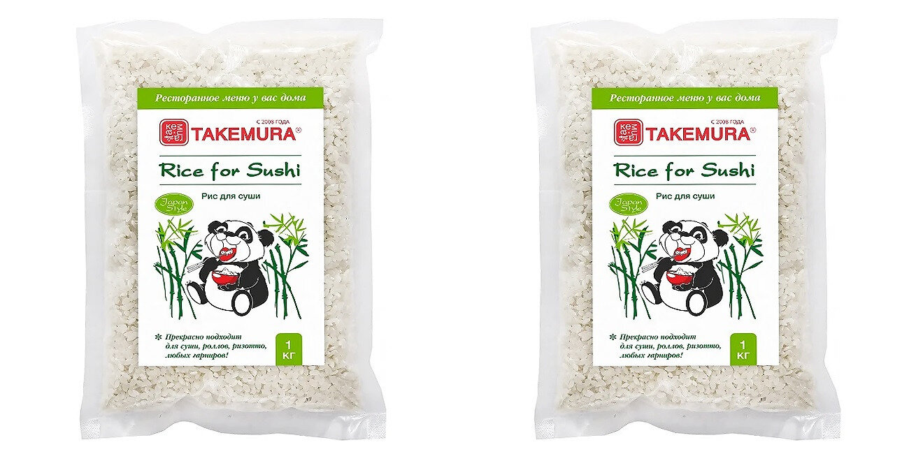 TAKEMURA Рис для суши Панда 1с, 1 кг, 2 шт
