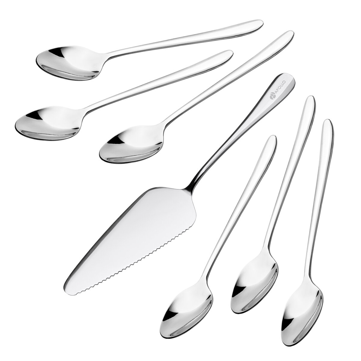 фото Набор лопатка сервировочная APOLLO "Cake"+ ложки чайные 6 шт. APOLLO "Aurora"