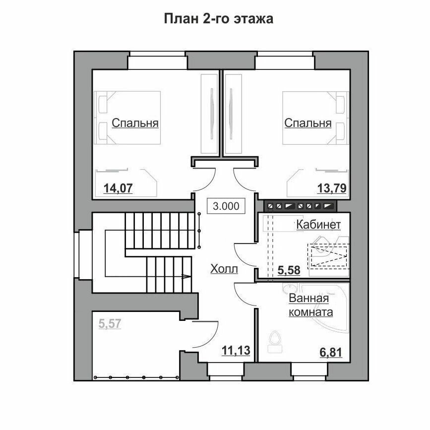 Проект компактного двухэтажного дома (мансардного типа) - фотография № 3