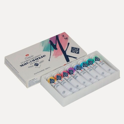 Изображение товара Набор масляных художественных красок "Мастер-Класс" "Пастельные цвета" 8 цветов в тубах по 18мл