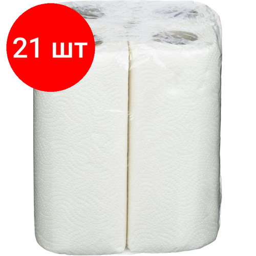 Комплект 21 упаковок, Полотенца бумажные 2сл бел 12.5м 4рул/уп