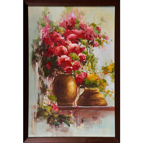 Картина на холсте для интерьера на стену в квартиру офис гостиную спальню интерьерная Розы натюрморт 20300₽