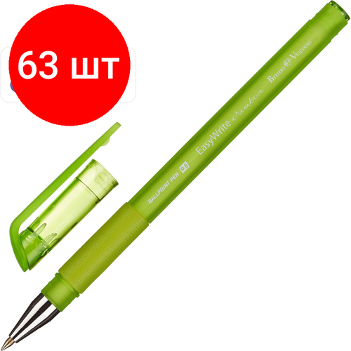 Комплект 63 штук, Ручка шариковая неавтомат. easywrite. creative, с манж, 20-0042 ручка шариковая неавтоматическая easywrite blue 0 5 мм синяя 20 24 шт